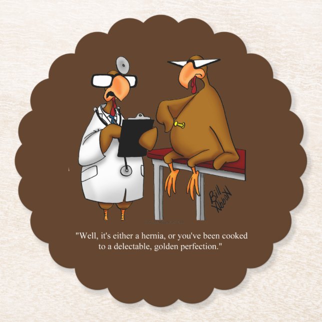 Funny Thanksgiving Humour Paper Coaster (Front)