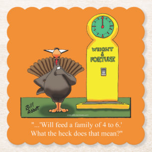 Funny Thanksgiving Humour Paper Coaster