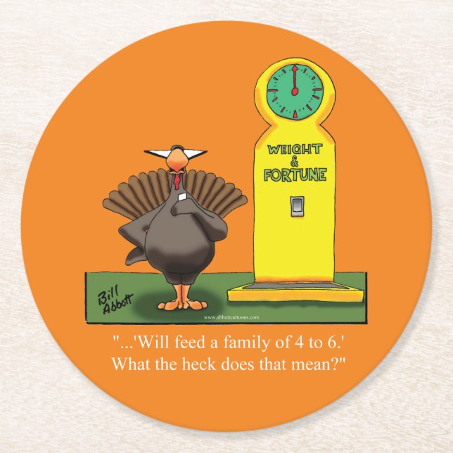 Funny Thanksgiving Humour Paper Coasters (Front)