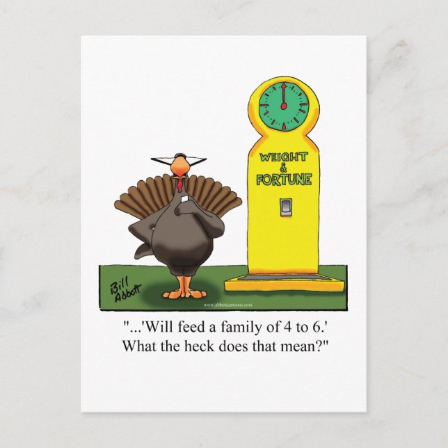 Funny Thanksgiving Humour Postcard (Front)