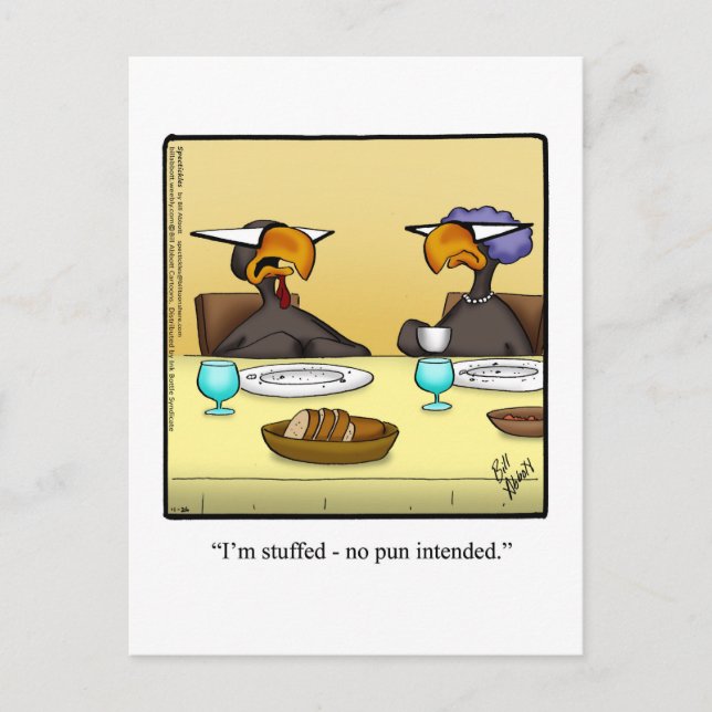 Funny Thanksgiving Humour Postcard (Front)