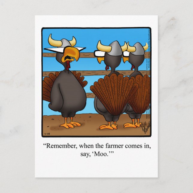 Funny Thanksgiving Humour Postcard (Front)