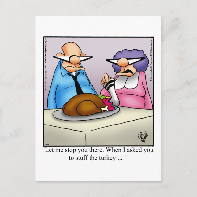 Funny Thanksgiving Humour Postcard "Spectickles" (Front)