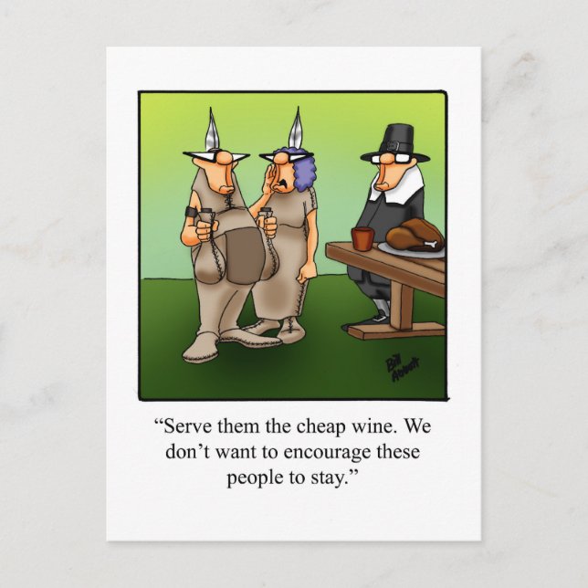 Funny Thanksgiving Humour  Postcards (Front)