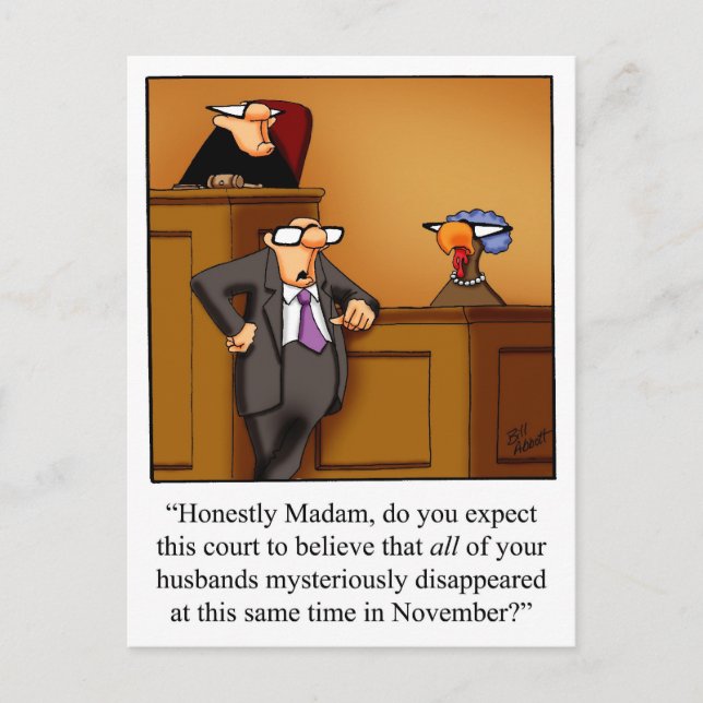 Funny Thanksgiving Humour  Postcards (Front)