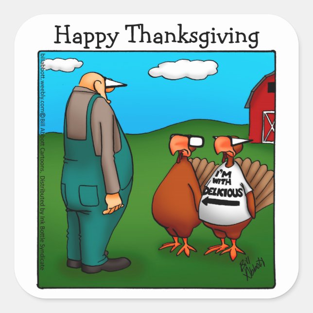 Funny Thanksgiving "I'm With Delicious" Stickers (Front)
