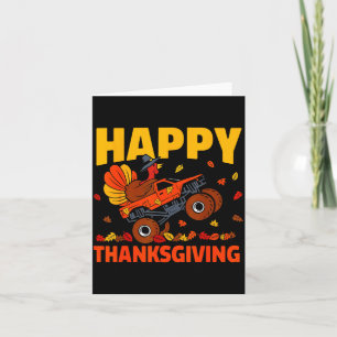 Funny Thanksgiving Monster Truck Turkey Ride Fall  Card