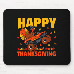 Funny Thanksgiving Monster Truck Turkey Ride Fall  Mouse Pad