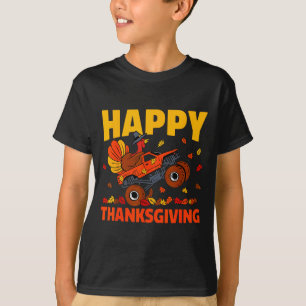 Funny Thanksgiving Monster Truck Turkey Ride Fall  T-Shirt