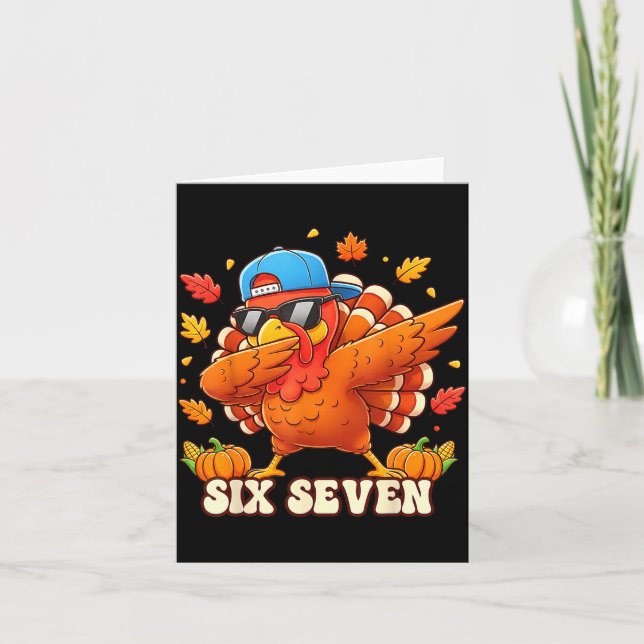 Funny Thanksgiving Outfit Kids Toddler Boys Dab Tu Card (Front)