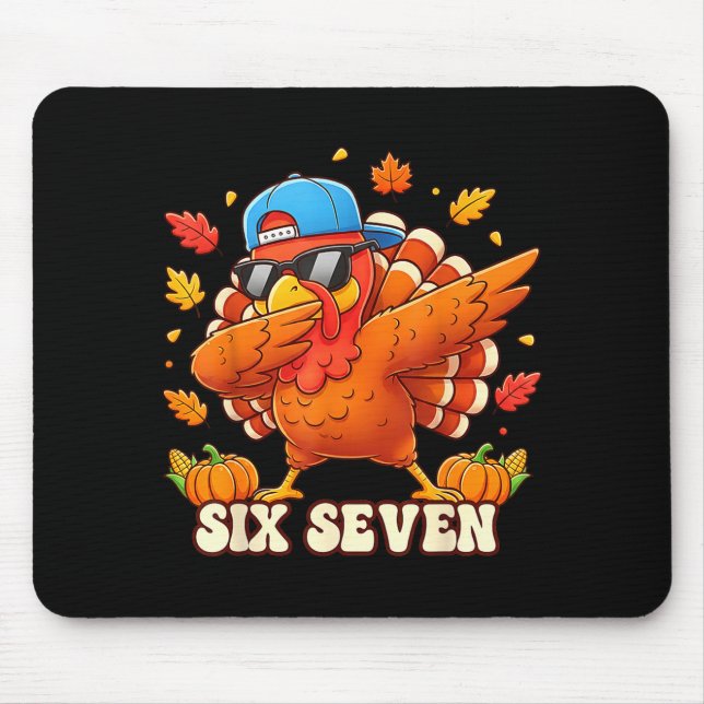 Funny Thanksgiving Outfit Kids Toddler Boys Dab Tu Mouse Pad (Front)