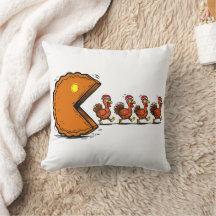 Funny Thanksgiving Pie Eating Turkey Retro Gaming