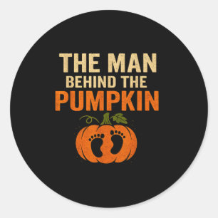 Funny Thanksgiving Pregnancy Reveal Costume For Da Classic Round Sticker