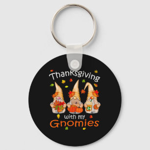 Funny Thanksgiving S For Women Gnome - Gnomies Gif Keychain