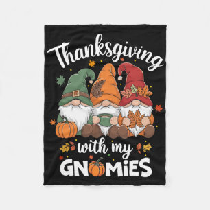 Funny Thanksgiving Tee For Women Gnome - Gnomies L Fleece Blanket
