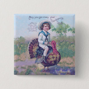 Funny Thanksgiving Turkey 2 Inch Square Button