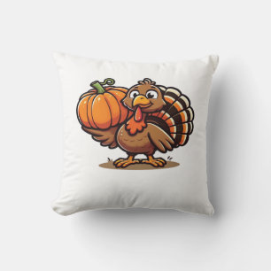 Funny Thanksgiving Turkey Design Family Holiday M Throw Pillow