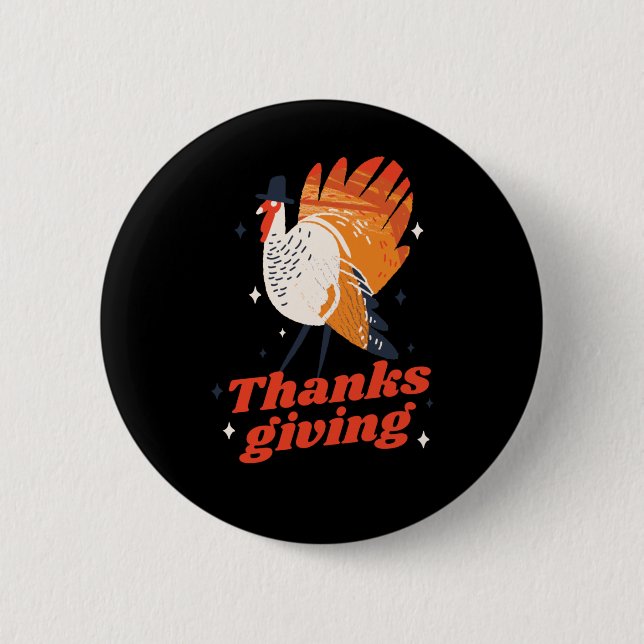 Funny Thanksgiving Turkey Dinner 2 Inch Round Button (Front)
