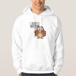 Funny Thanksgiving Turkey Eat Seafood Hoodie