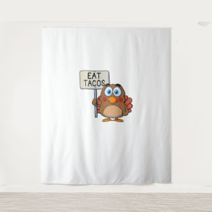 Funny Thanksgiving Turkey Eat Tacos Tapestry
