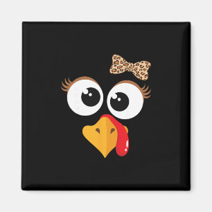 Funny Thanksgiving Turkey Face Costume Women Girl Magnet