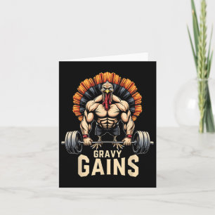 Funny Thanksgiving Turkey Gravy Gains Motivation G Card