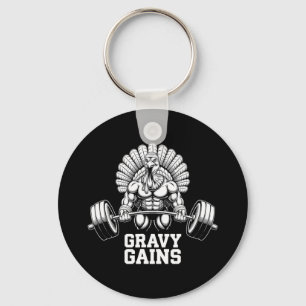 Funny Thanksgiving Turkey Gravy Gains Motivation G Keychain
