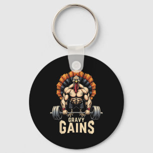 Funny Thanksgiving Turkey Gravy Gains Motivation G Keychain