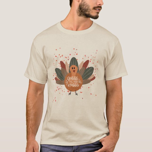 Funny Thanksgiving Turkey in fall T-Shirt (Front)