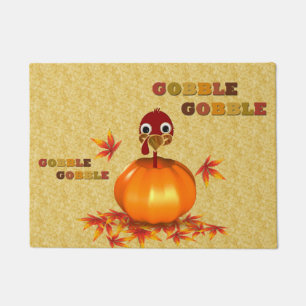 Funny Thanksgiving Turkey in Pumpkin - Doormat