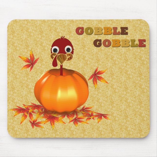 Funny Thanksgiving Turkey in Pumpkin - Mousepad (Front)