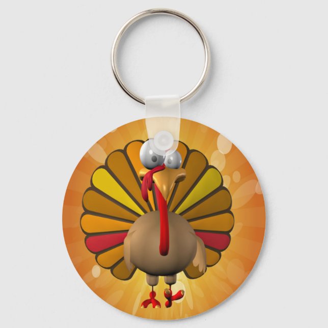 Funny Thanksgiving Turkey Keychain (Front)