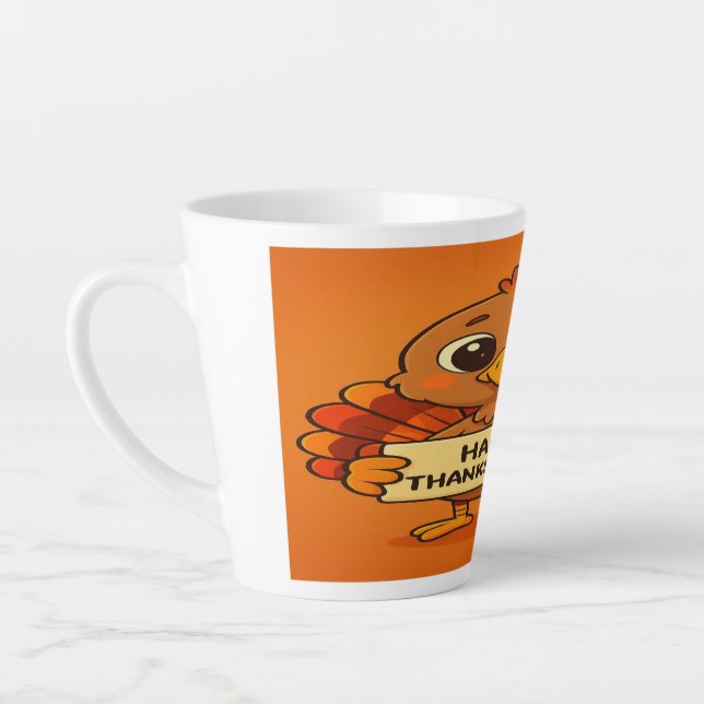 Funny Thanksgiving Turkey Latte Mug (Left)