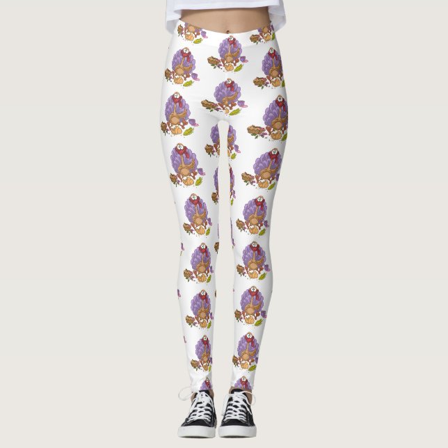 funny thanksgiving turkey leggings (Front)