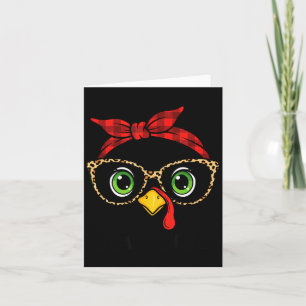 Funny Thanksgiving Turkey, Leopard Gles & Buff Card