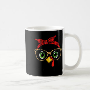 Funny Thanksgiving Turkey, Leopard Gles & Buff Coffee Mug