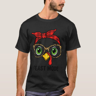 Funny Thanksgiving Turkey, Leopard Gles &amp; Buff T-Shirt