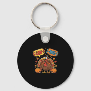 Funny Thanksgiving Turkey Meme F-caw-f F-awk-f Bir Keychain