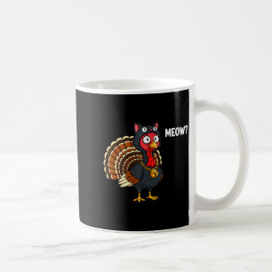 Funny Thanksgiving Turkey Meow Cat Disguise Men Wo Coffee Mug
