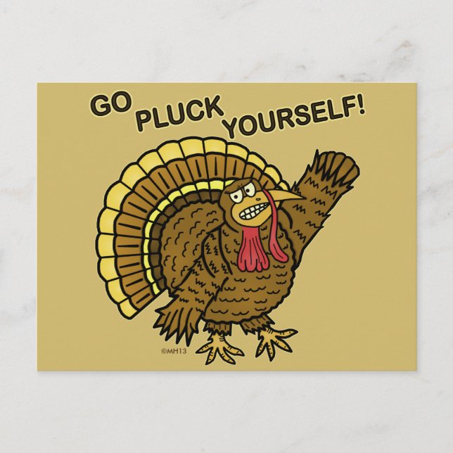 Funny Thanksgiving Turkey Pun Holiday Postcard (Front)