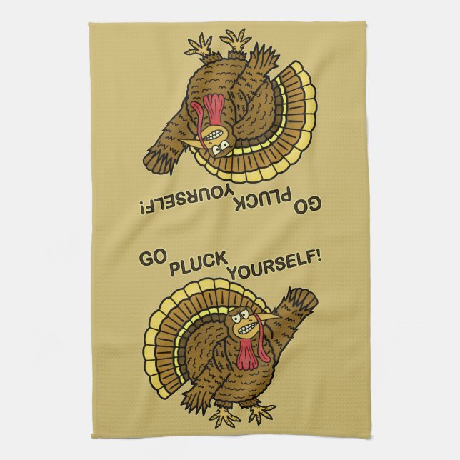 Funny Thanksgiving Turkey Pun Kitchen Towel (Vertical)