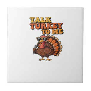 Funny Thanksgiving Turkey Retro 70s  Talk Turkey T Tile