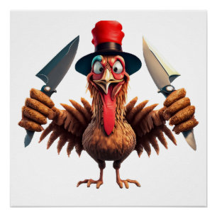 Funny Thanksgiving Turkey Revenge – Christmas Poster