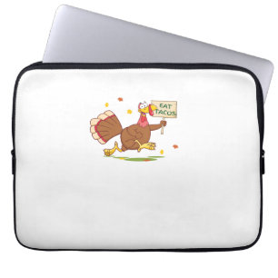 Funny Thanksgiving Turkey Says EAT TACOS Thanksgiv Laptop Sleeve