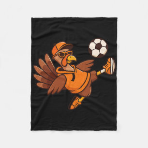 Funny Thanksgiving Turkey Soccer For Kids Youth An Fleece Blanket