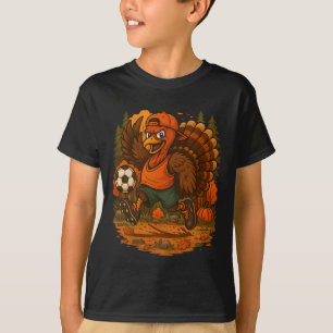Funny Thanksgiving Turkey Soccer Player Fall Sport T-Shirt
