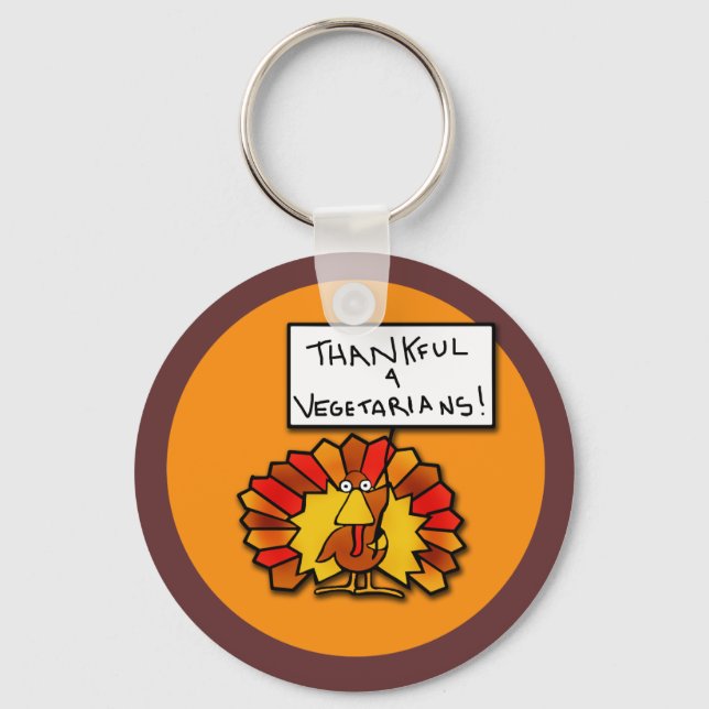 Funny Thanksgiving Turkey T-shirts and Apparel Keychain (Front)