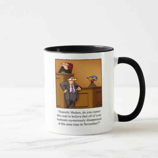 Funny Thanksgiving Turkey Trial Humour Mug (Right)