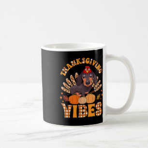 Funny Thanksgiving Vibes Dachshund Dog Turkey Coffee Mug