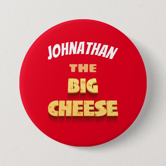 Funny the big cheese boss cartoon 3 inch round button (Front)